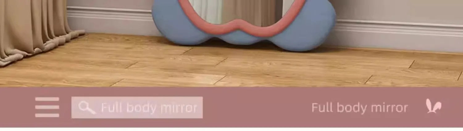 Rabbit exterior design whole body mirror large Cream style high-end elegant Floor standing full-length mirror bedroom furniture