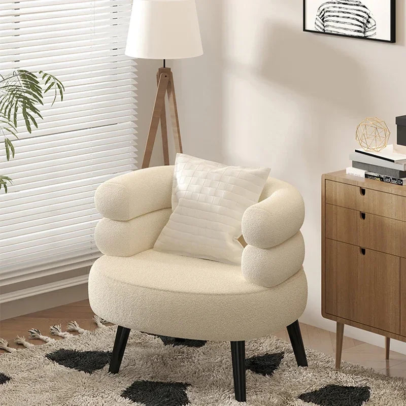 Modern Living Room1-person Sofa Comfortable Bedroom Fluff Armchair Nordic Simple Nail Salon Makeup Chair Dressing Table Stool