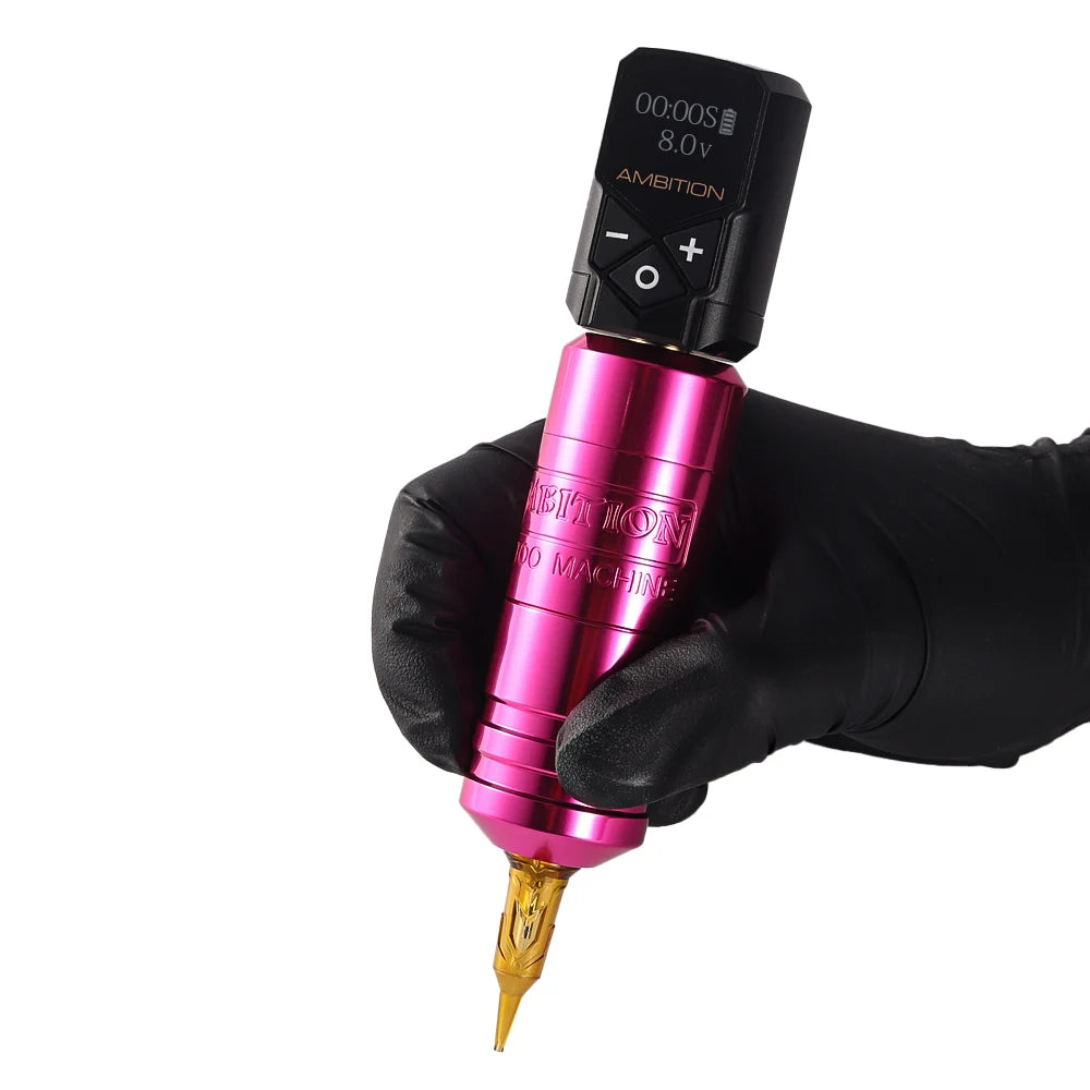 Ambition Torped 32 Powerful Brushless Motor 4.0mm-4.5mm-5.0mm Stroke Rotary Tattoo Pen Machine With RCA Cord For Tattoo Artists