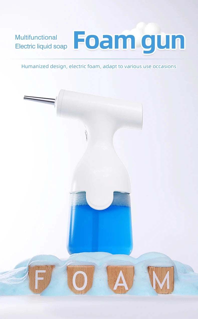 Electric Liquid Foam Dispenser Gun Automatic Continuous Foaming Shampoo Face Wash God Detergent Bathroom Bubble