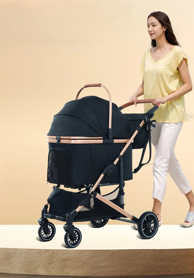2025 New Pet Stroller Portable Pet Carrier Lightweight Foldable Dog and Cat Stroller Outdoor Travel Pet Stroller