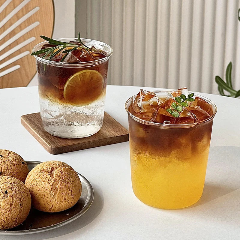 Household Glass Coffee Cup Curled Latte Cups Drinkware Juice Milk Simple Mug Transparent Water Bottles Glassware Cups Coffeeware