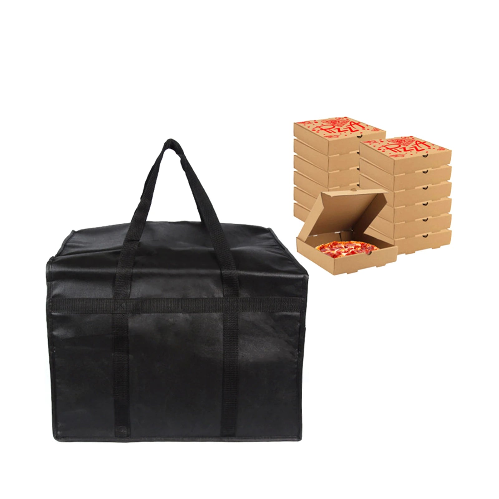 Food Pizza Develivey Bag Fresh Keeping Reusable Lightweight Fully Insulated for Personal Outdoor Catering Shopping Professional
