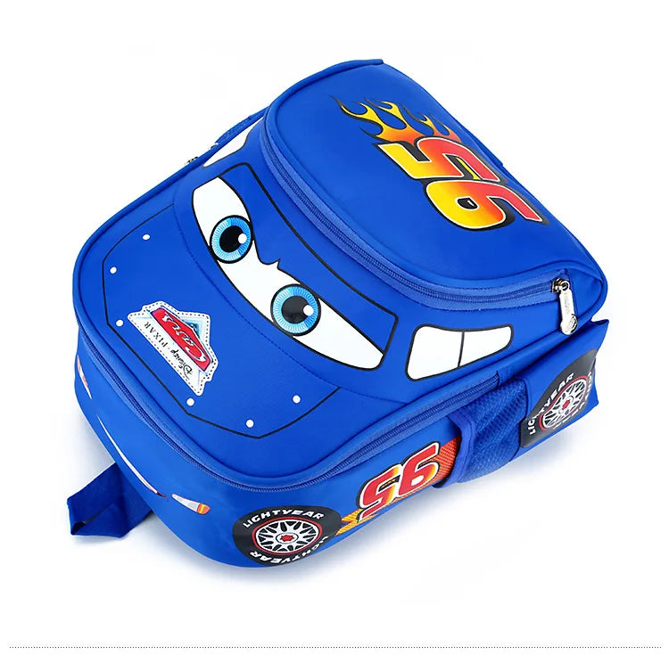 Disney  Cars Lightning McQueen 95 Flame Backpack for  child Water Resistant School Bag Adjustable Strap Multi-Color Cartoon Gift