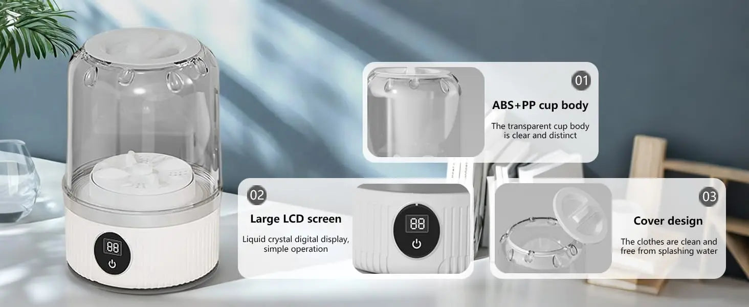 Portable Washing Machine, Underwear Washer, Small Washing Machine, Mini Washing Machine, Rechargeable Cordless Washing Machine