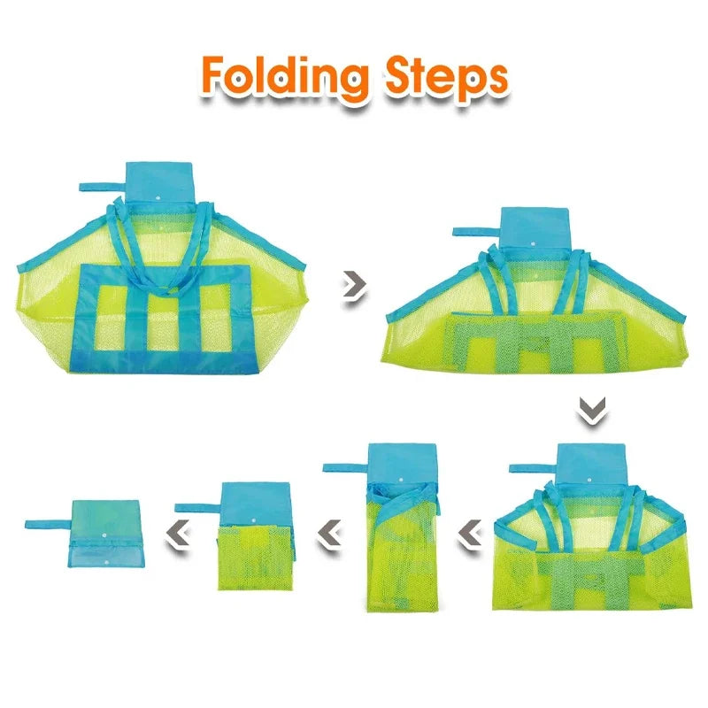 Protable Beach Bag Anti-sand Net for Kids Beach Toy Towel Storage Mesh Travel Large Capacity Toy Outdoor Waterproof Storage Bags