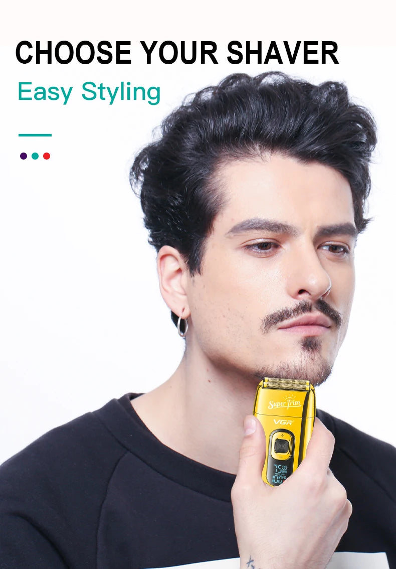 VGR Shaver Professional Beard Trimmer Electric Razor Portable Shaving Machine Reciprocating Hair Trimmer Shaver for Men V-332