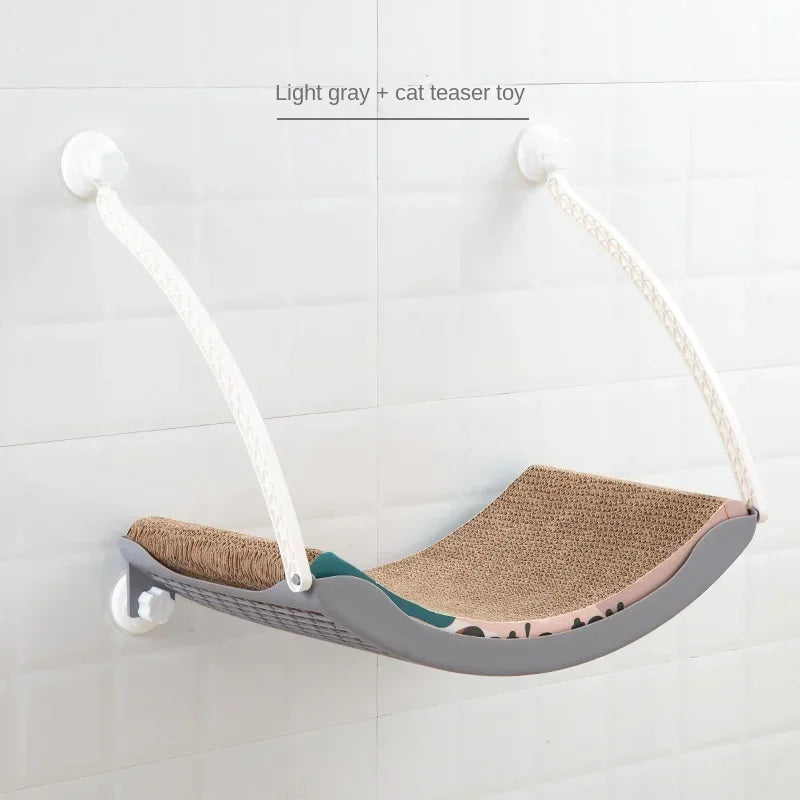 Cat Hammock Bed Comfortable Removable Arctic Fleece Sunbathe Cushion with Suction Cup for Balcony Windows Cats Hanging Beds