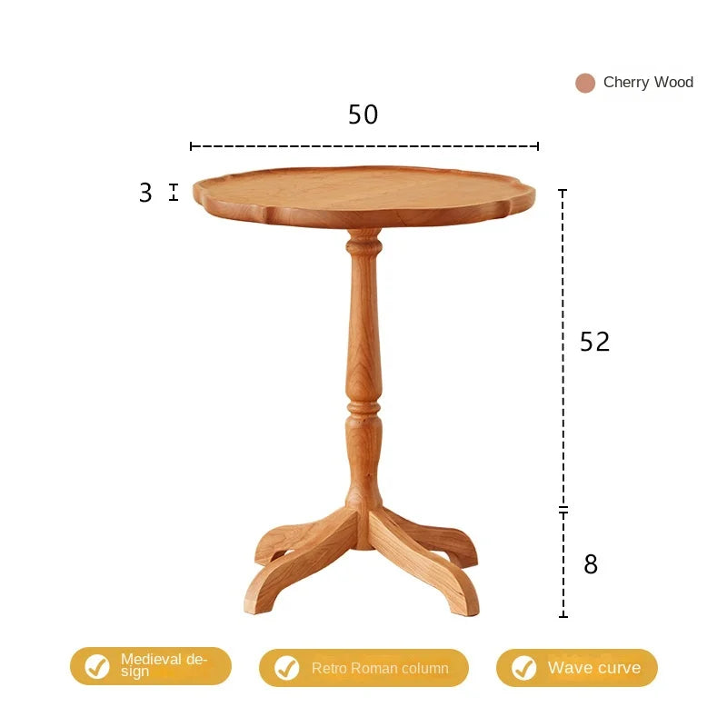 JOYLIVE Clarity Side Japanese Cherry Wood Side A Few Small Apartment Living Room Furniture Sofa Side Shelf Round Small Table New