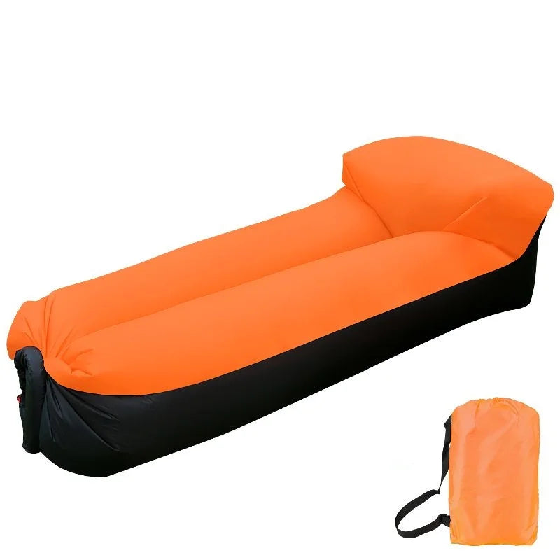 Outdoor Lazy Non Inflatable Sofa Folding Portable Air Cushion Bed Picnic Camping Yellow White Air Bed