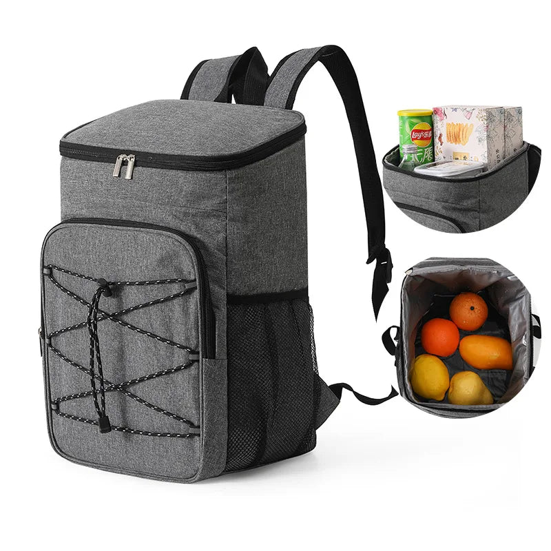 20L Outdoor Thermal Cooler Backpack Bags Insulated Leakproof Lunch Bag Camping Drink Refrigerator Picnic Food Fresh Keeping Bag