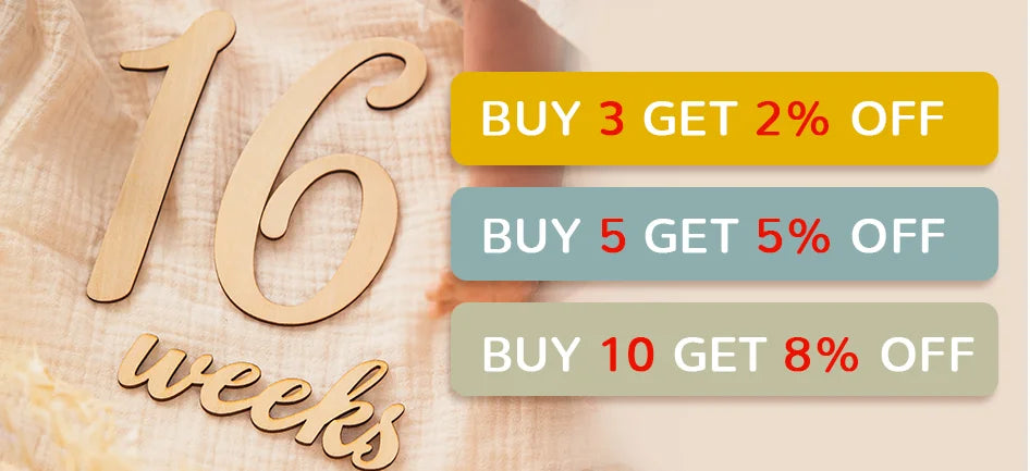 Baby Milestone Number Monthly Memorial Cards For Newborn Baby Paper Wooden Engraved Age Photography Accessories Birthing Gift