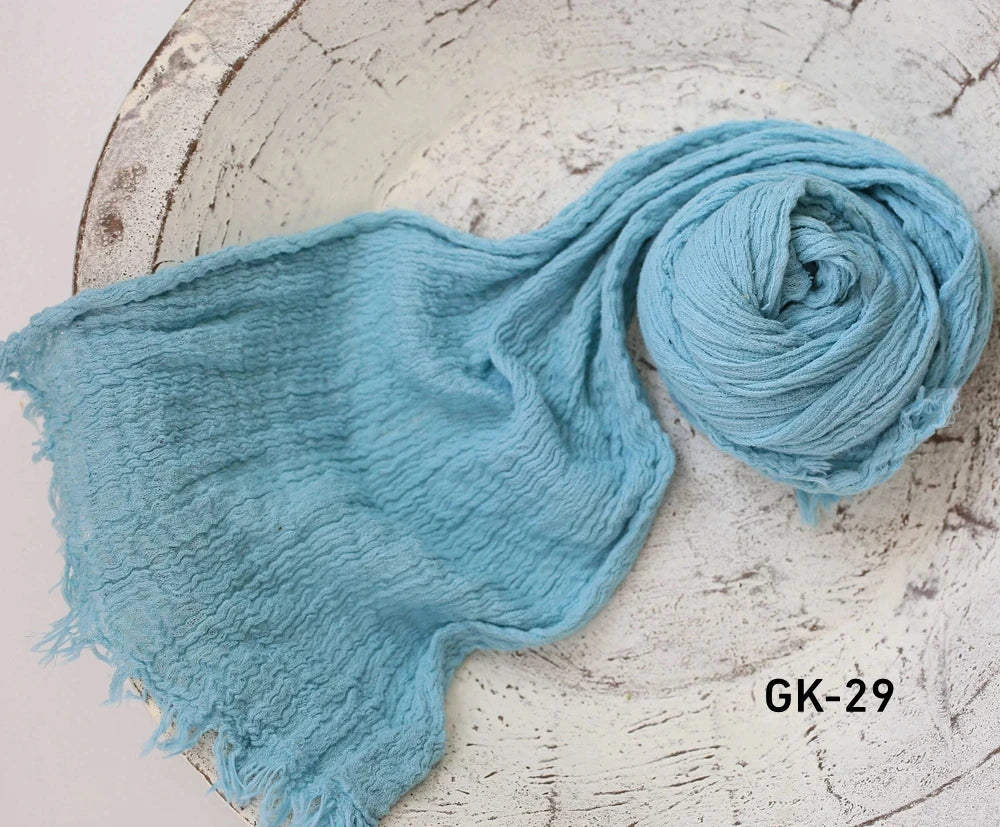 Seersucker Wrap Newborn Photography Props Soft Cotton Gauze Baby Swaddle Blanket Infant Studio Photo Basket Backdrop Accessories