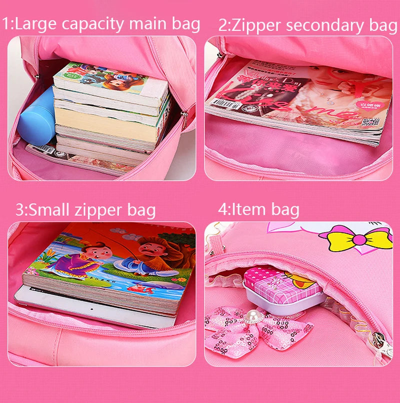 Children Backpack Pink Cute Cat Kindergarten Kid School Bag Backpack Girl Student Teenagers Waterproof Primary Bookbag SchoolBag