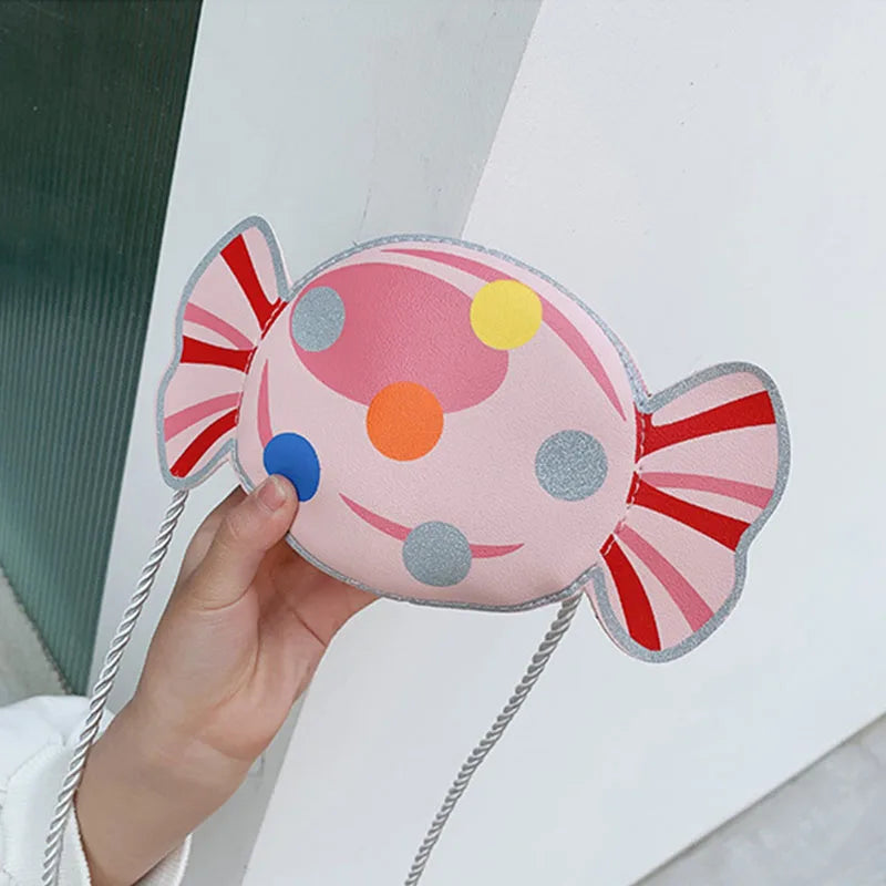 Cute Candy Children Messenger Bag Princess Girl Mini Handbags Pu Leather Coin Purse  Chain Purses Kids Crossbody Shoulder Bags