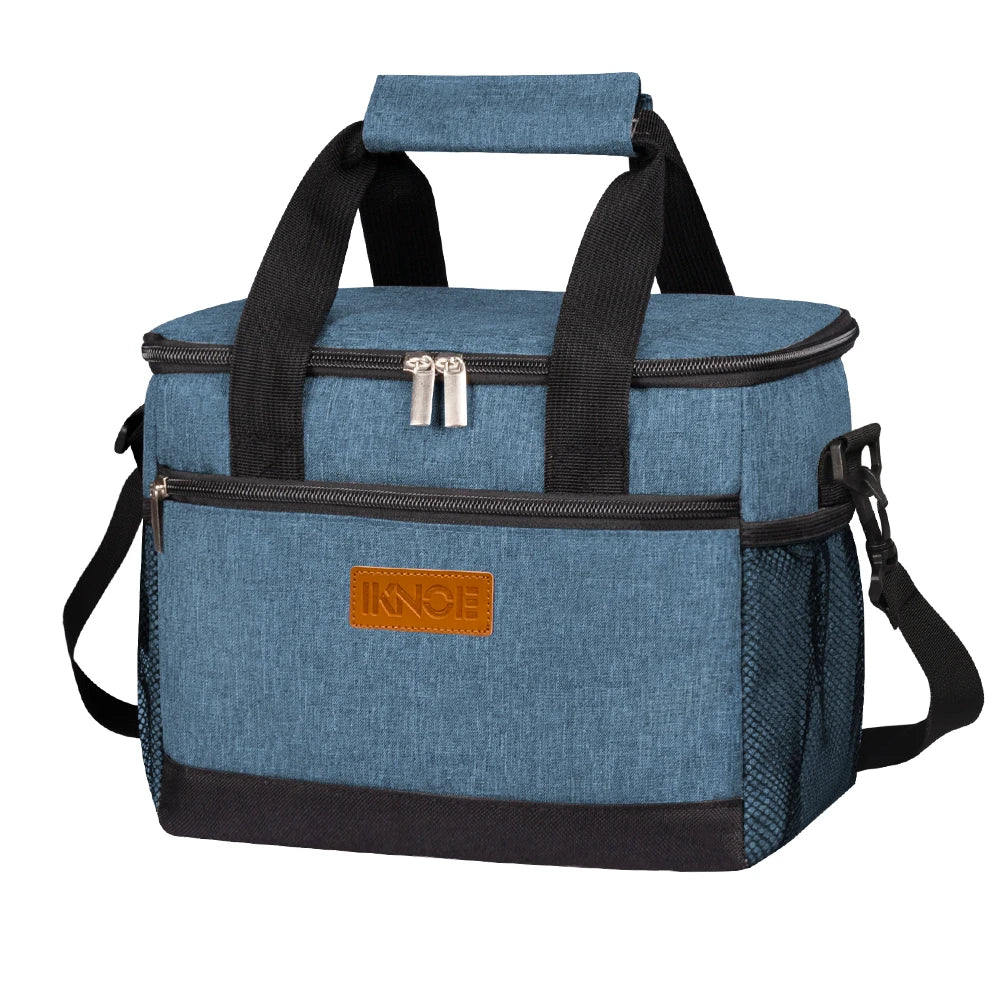 1Pcs Black Insulated Lunch Box Bag Insulation Ice Pack Student Portable Dinner Picnic Food Hand-held with Storage Handbag