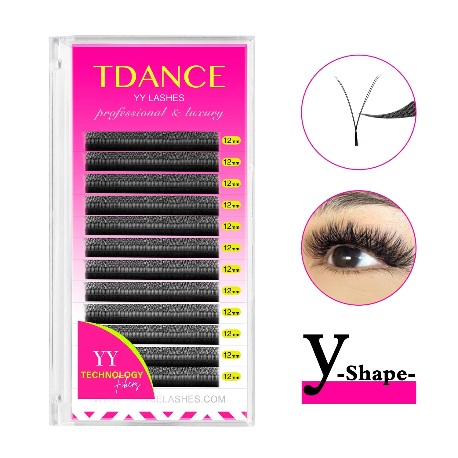 TDANCE 8-15MIX YY Shape Hand Woven Premium Mink Soft Light Natural Eyelashes Extension Makeup Mesh Net Cross False Eyelash