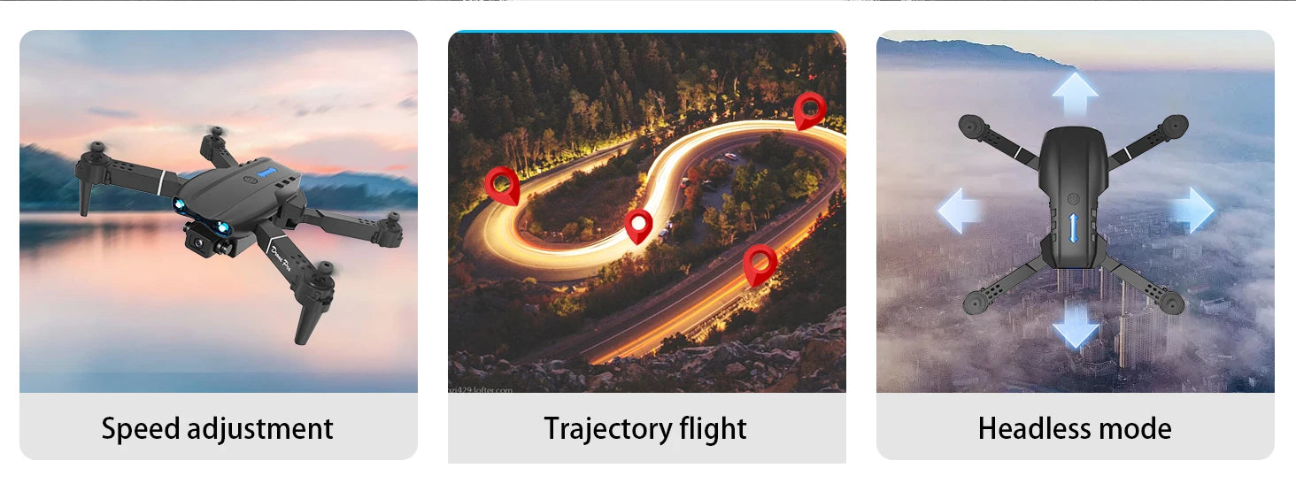 E99 Air Screen Control Drone Professional Wide RC Dron HD 4K Camera Foldable Helicopter Aircraft Quadcopter Drone Kid Gift Toys