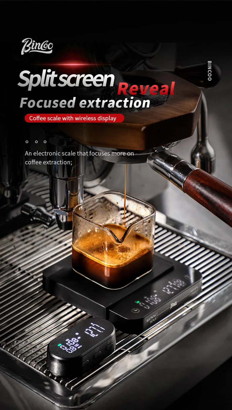 Bincoo Professional Coffee Scale Electronic Scale Coffee Powder Weighing Accurate Weight 0.1g Split Screen Display Barista Tool