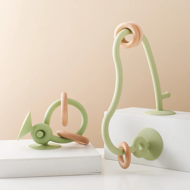 1Pcs Baby Silicone Teether Ring BPA Free Rattles Bracelet Food Grade Newborn Baby Accessories Cartoon Silicone Teething Toys