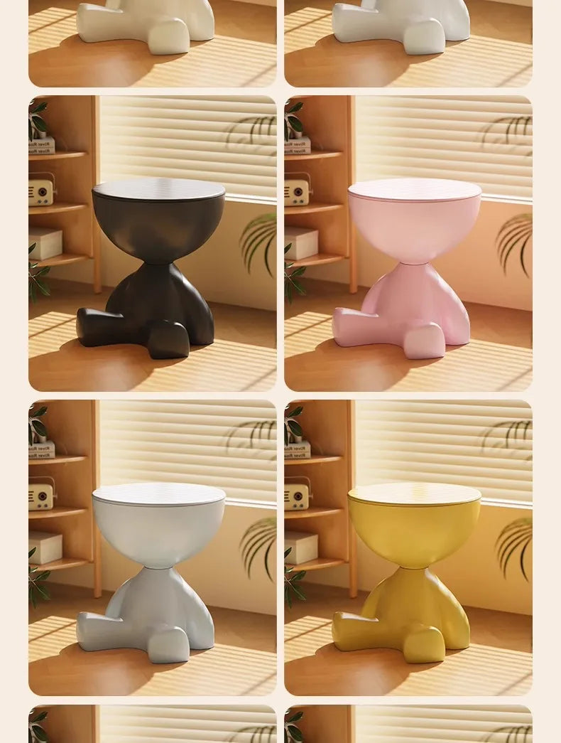 37*41cm Creative Bedside Table Home Sofa Side Shelf Bedroom Balcony Movable Mini Bear Table Coffee Table