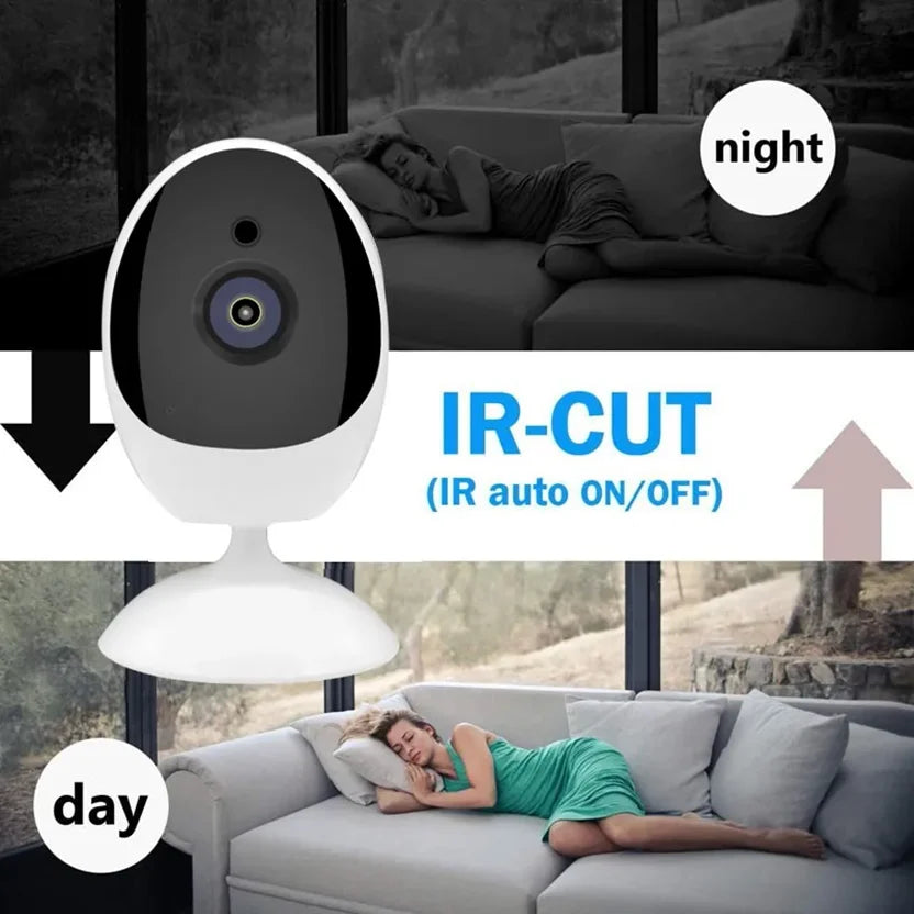 180 Degree Panoramic Camera Wide Angle 1.44mm Fisheye 1080P Indoor Two Way Audio Day and Night Vision ICSEE APP WiFi CCTV Camera