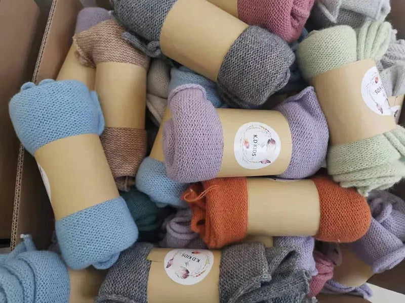 Knit Newborn Photography Wrap Multi-Color Soft Baby Posing Stretchable Wrap Studio Infant Shooting Background Accessories