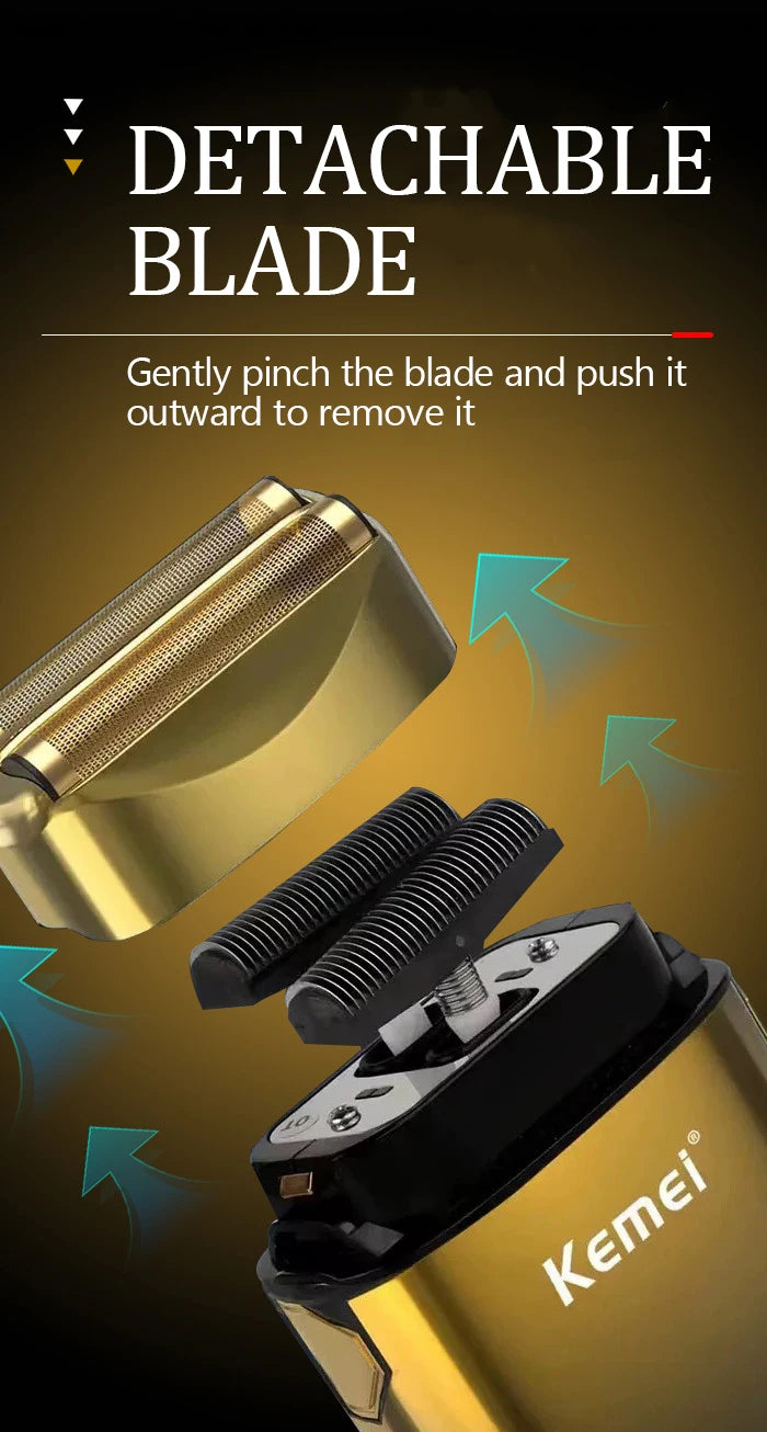 Kemei TX10 Electric Shaver Hair Rechargeable Beard Foil Razor For Men Bald Head Shaving for Men Machine