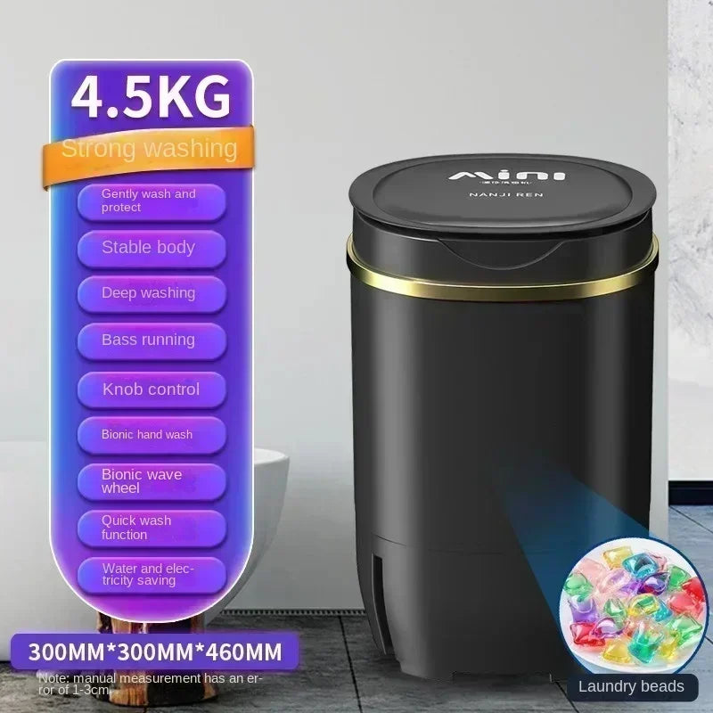 220V VCJ Single Tub  Washing Machine| Mini Laundry Washer for Baby and Child Clothes DW