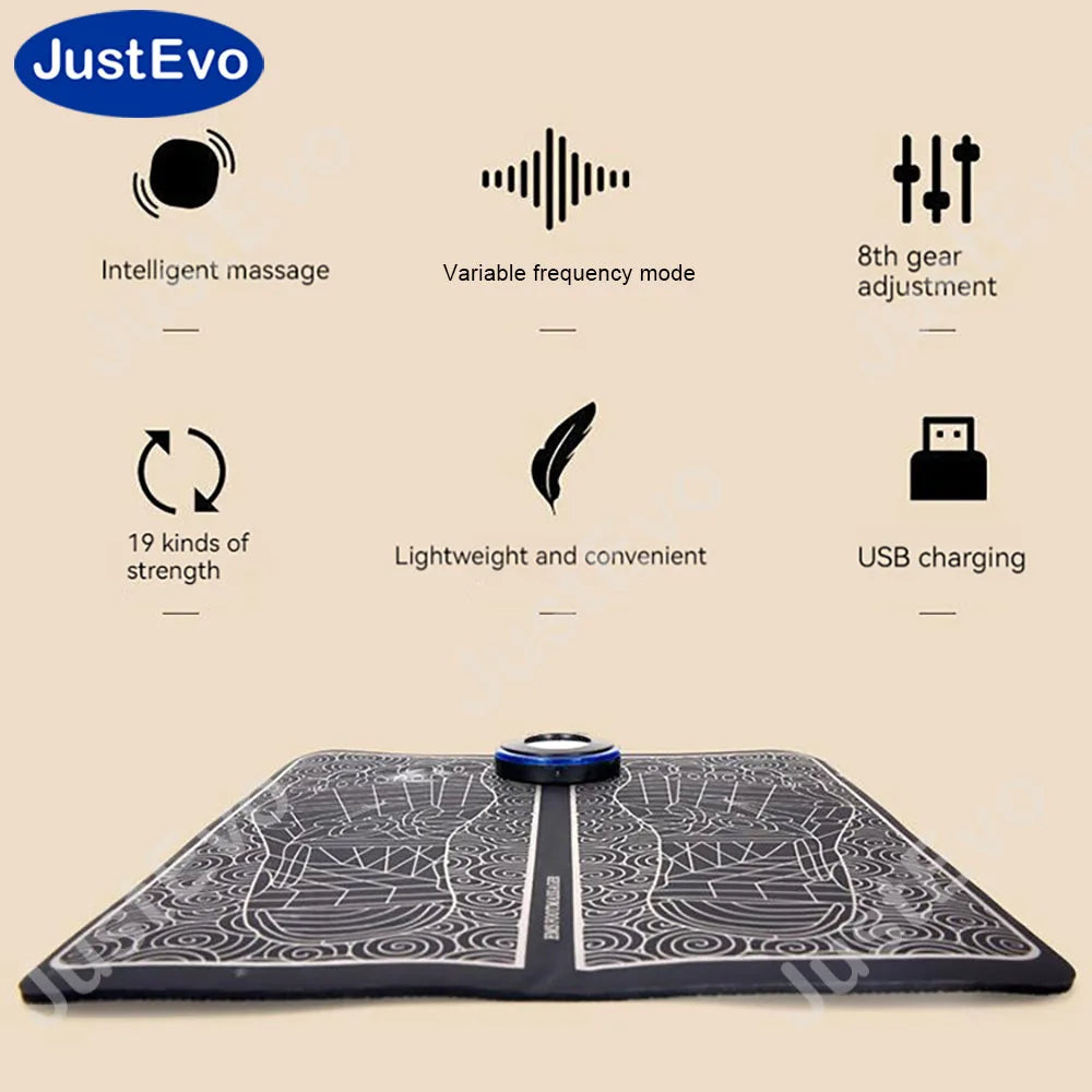 JuatEvo Foot Massage Mat, Foot Massager, PP Plastic, PU Cushion, Soft & Skin-Friendly, Lightweight Design, Dark Tone.TJ-P1