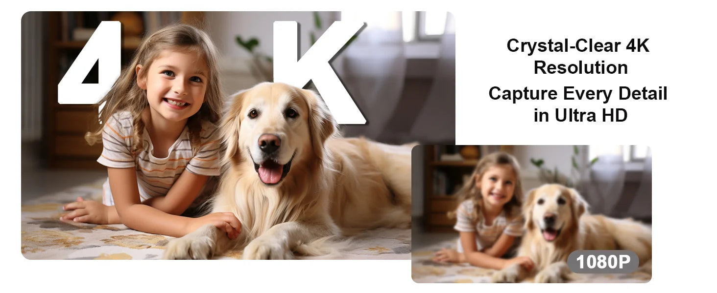 Indoor 4K Security Mini Camera Night Vision 4H Battery Life Motion Detection Alerts SD/Cloud Storage Phone App Control Baby Cam