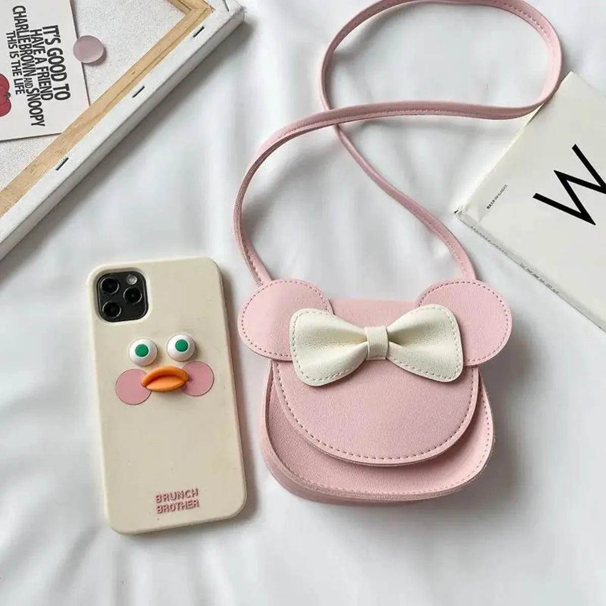 Princess Cartoon Kids Crossbody Bag Fashionable Mini Shoulder Bag for Girls Cute Small Bag