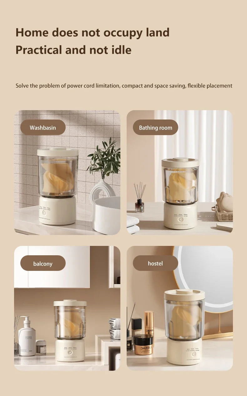 Portable Small Washing Machine Automatic Makeup Brush Cleaner Household Mini Washing Machine for Socks Underwear Panties Washer