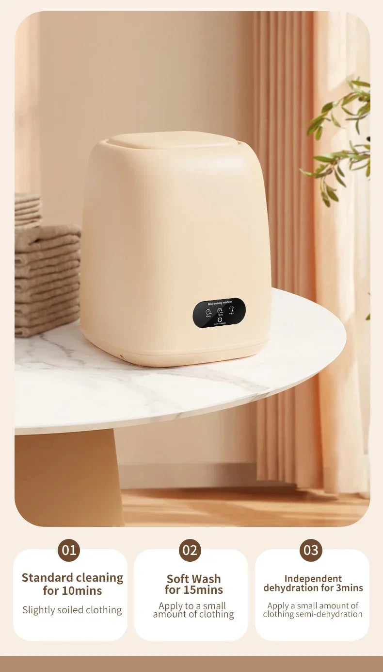 Mini Fully Automatic Portable Washing Machine with Spin Dryer 220V for Underwear Children Clothes