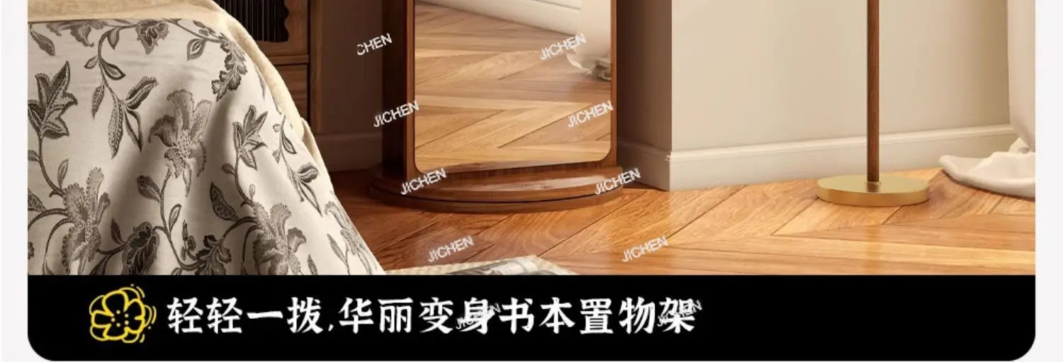 Removable magazine bookshelf rotating full-length mirror vertical full-body floor rotating storage integrated fitting mirror