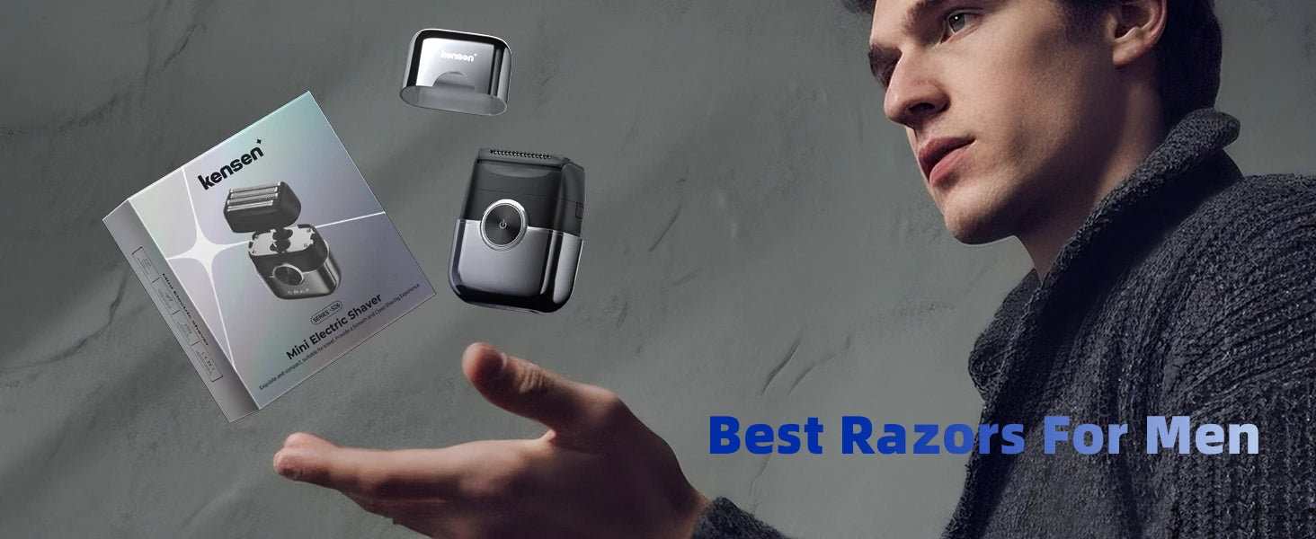 KENSEN S26 Electric Shaver for Men 4D Floating Blades Foil Shavers Waterproof 8000RPM Beard Trimmer Portable Mini Electric Razor