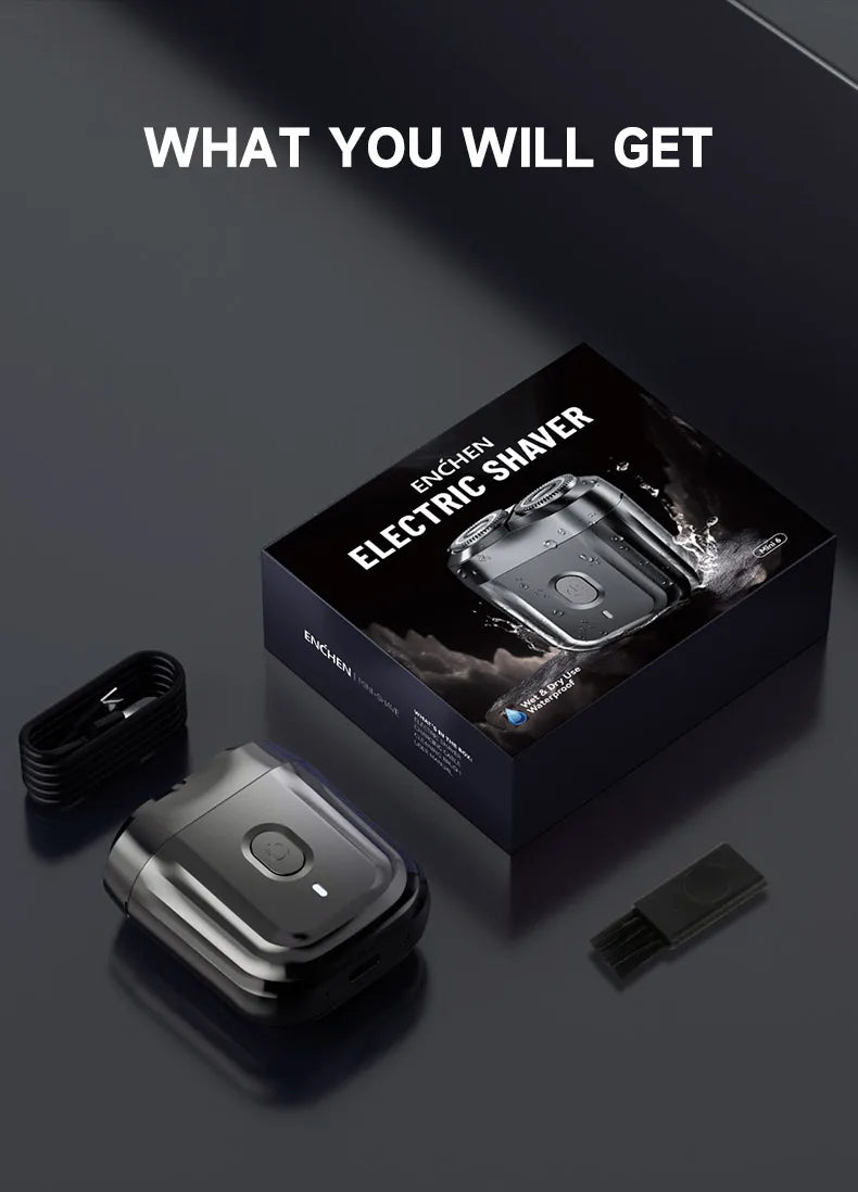 ENCHEN Mini6 2-Direction Flex Heads Electirc Shaver 100% Waterproof Up to 60-Min OF Cordless Shaving With Magnetic Cutter Head