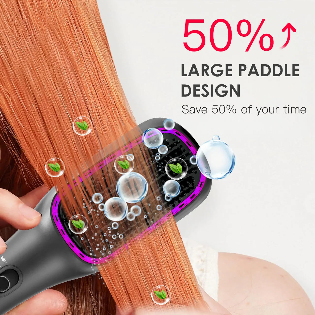 Hatteker Hot Air Comb Styling Comb for Straight Curly Electric Hot Air Brush Women Anion Heating Comb Hair Straightening Brush