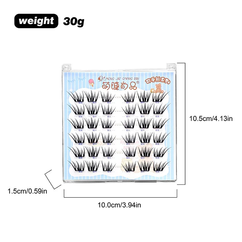 Glue-Free Featherlight Eyelash Strips Ultra Thin Invisible Lashes Easy Snap-On Clusters for Natural Everyday Look Whispy Soft