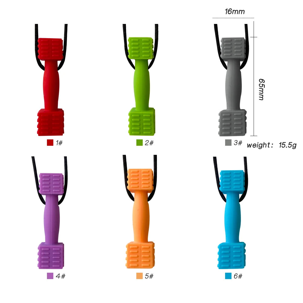 1pcs Silicone Teether Kids Chew Necklace Sensory Chewy Pendant Oral Motor Toys Therapy Tools for Autism ADHD chidren's goods
