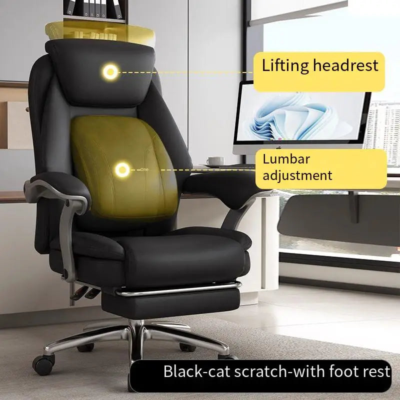 Foot Rest Ergonomic Office Chair Comfortable Designer Relax Luxury Swivel Office Chair Pliable Wheel Sillas Escritorio Furniture
