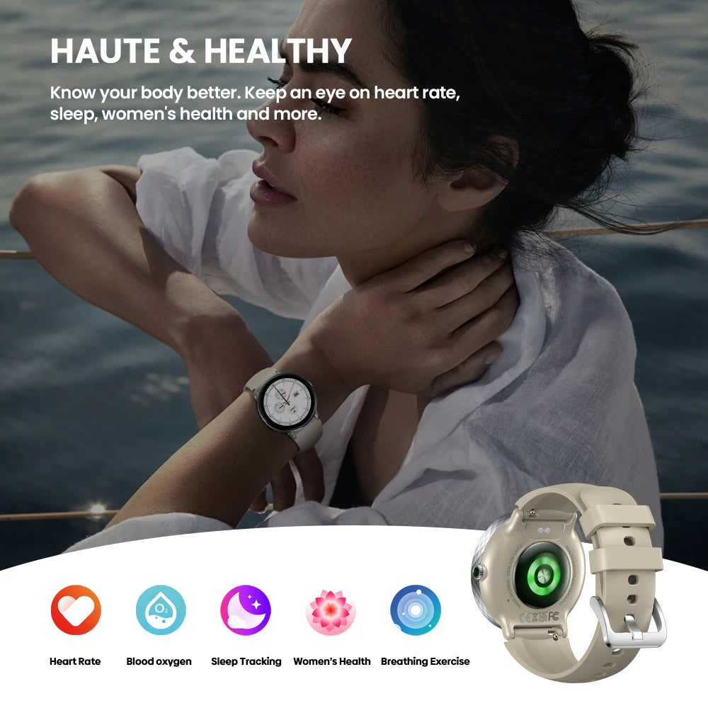 New 2025 Zeblaze LILY 2 Voice Calling Female Smartwatch Double Strap 1.2" HD AMOLED Display Health Monitoring Sports Smart Watch