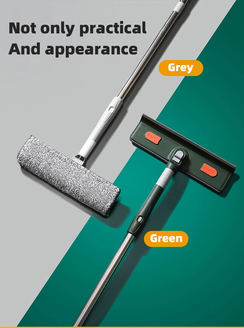 72-226CM Extended Window Cleaning Tool Glass Cleaner Mop with Silicone Scraper Window Cleaning Brush Household Cleaning Tools