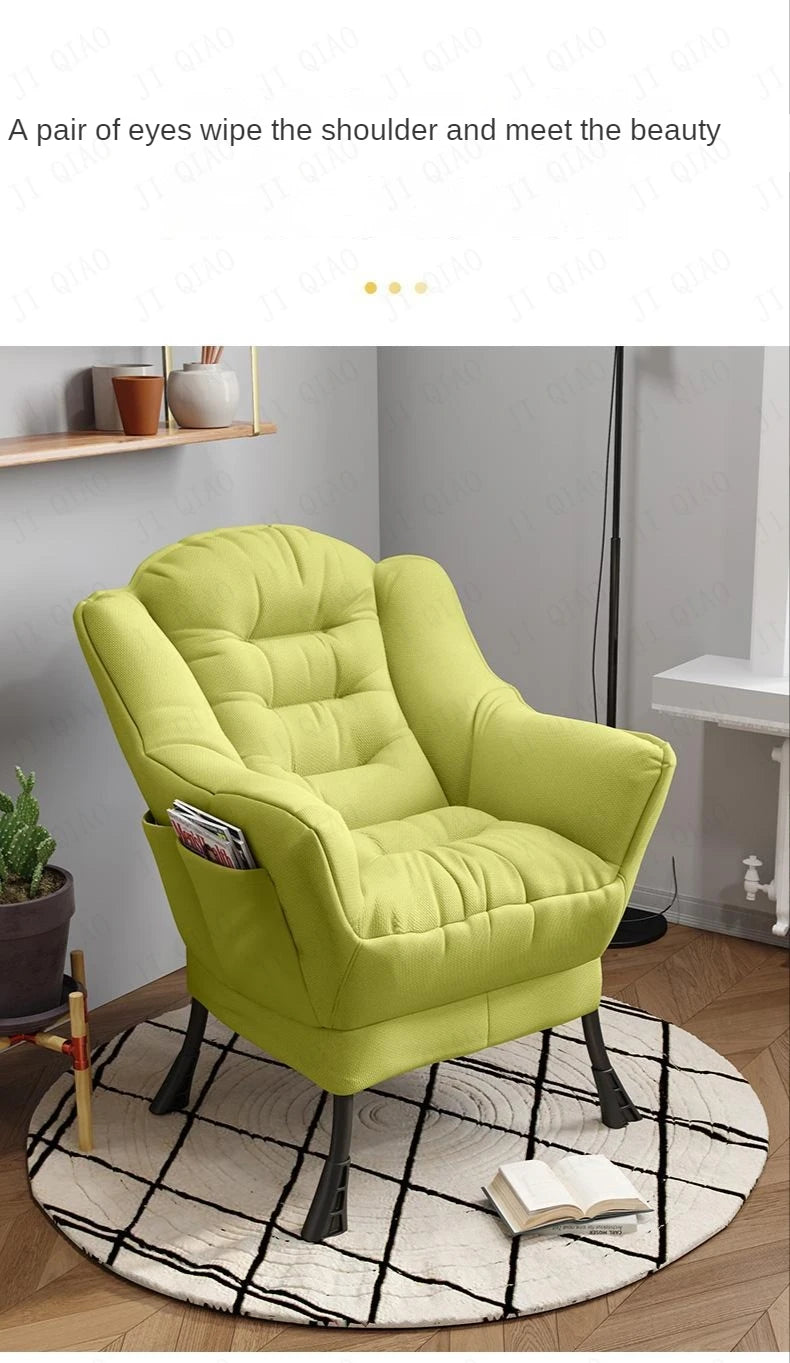 New Living Room Chairs Lazy Leisure Home Light Back chair sofa chair Bedroom Home comfortable Sofa Chair Armchair with Footrest