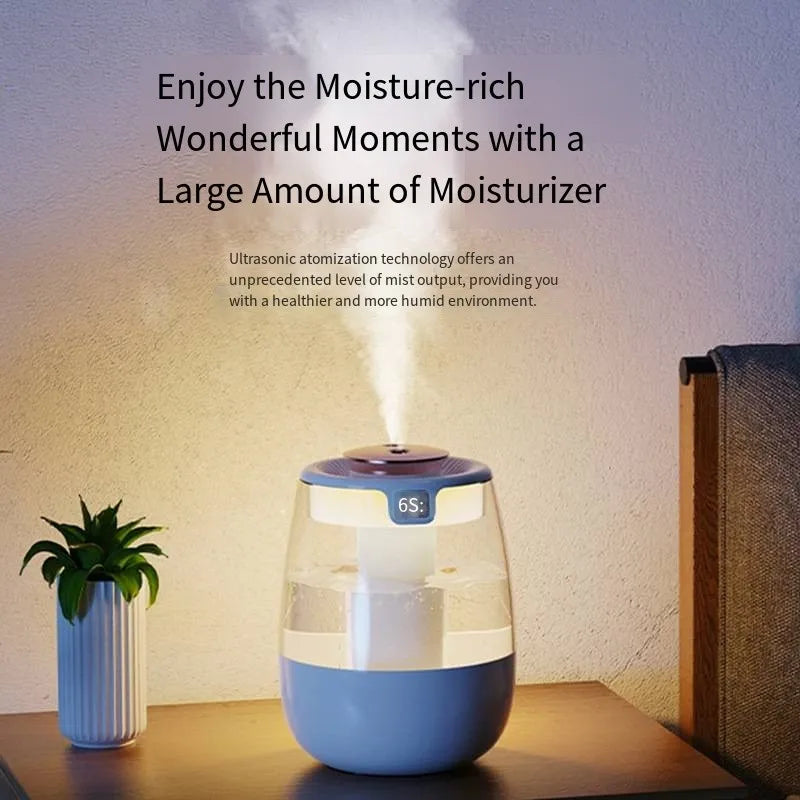 Air Humidifier Aroma Humidifier Double Spray Port Essential Oil Diffuser USB Water Humidifier with Light for Home Office