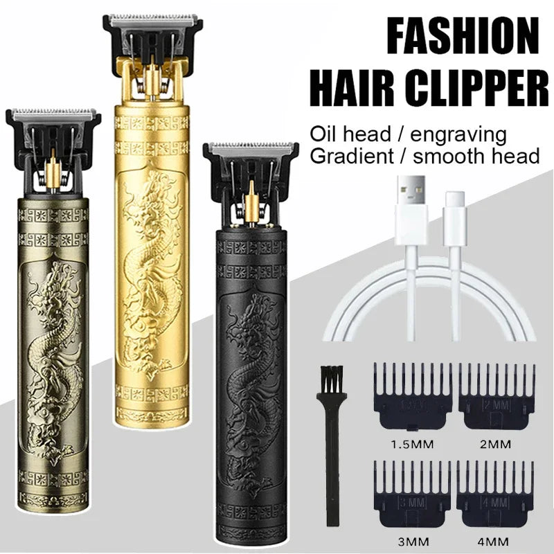 T9 Vintage Hair Clipper Portable Hair Cutting Machine USB Fast Charging Shaver Barber Cordless Hair Trimmer For Men's Barbe