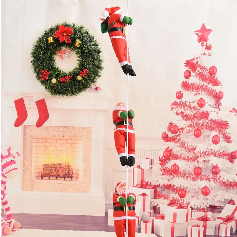 Christmas Santa Claus Climbing Ladder Doll Christmas Tree Hanging Decoration Indoor Door Wall Christmas Pendant New Year Gifts