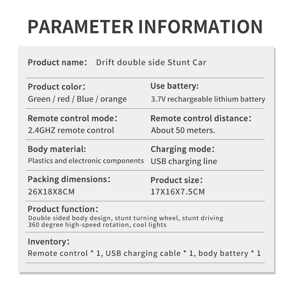 2.4G RC Stunt Car Children Double Sided Flip Remote Control Car 360 Degree Rotation Off Road Rc Drift Cars For Pink Girls Toys