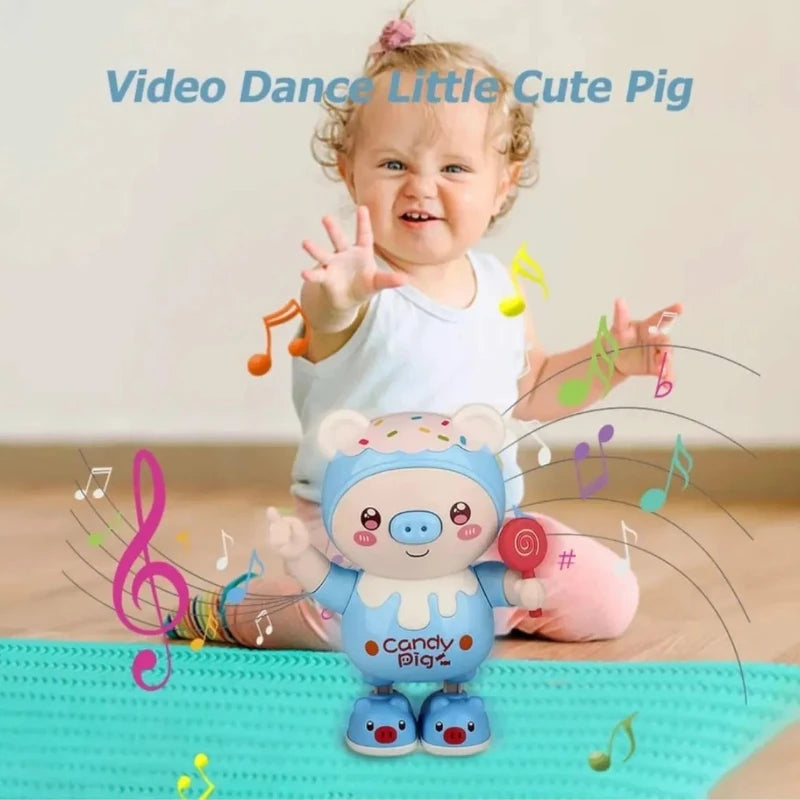 Upgraded Electronic Pets Pig Dancing Toy Doll, Electric Lighting Music Twisting Swing Left And Right Walking Cute Pig Smart Doll