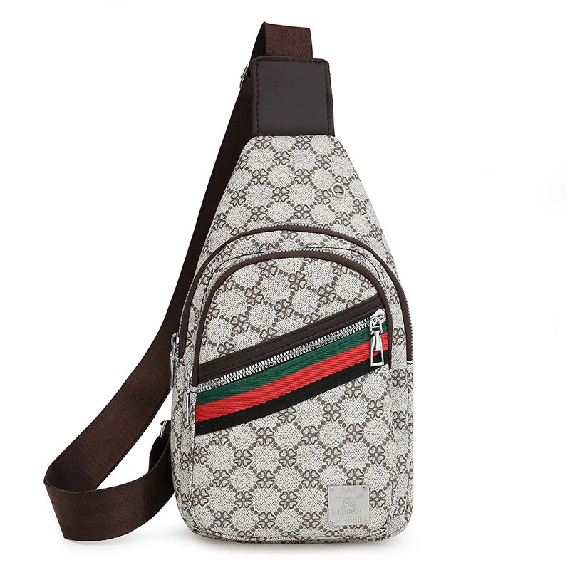 Men's Multifunction Messenger Bag Shoulder Cloth Chest Bags Crossbody Casual Handbag with Earphone Hole